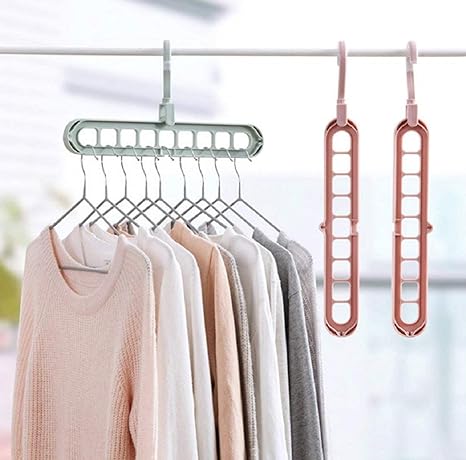 ✅ Pack Of 4 ✅360 Rotating 9-Hole Magic Hanger